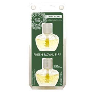 claire burke plug in scented oil refills 2 count, fresh royal fir air freshener for home and bathroom, 1.42 ounces