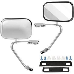eccpp manual side view mirrors plastic pair set for ford for f-series for f150 for f350 bronco pickup truck suv