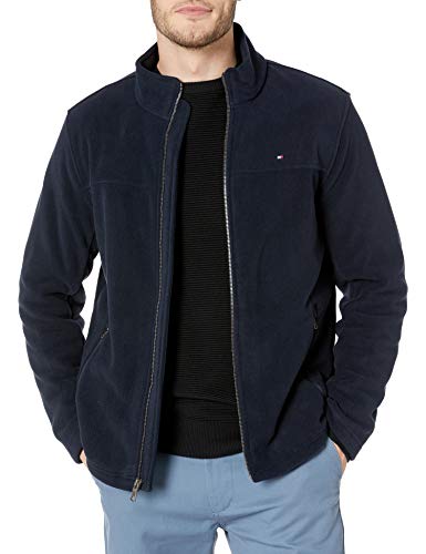 Tommy Hilfiger Men's Classic Zip Front Polar Fleece Jacket, Navy, XL