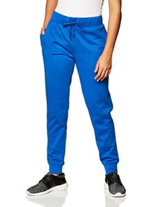 hanes women's sport performance fleece jogger pants with pockets, awesome blue solid/awesome blue heather, 2xl