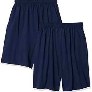 Hanes boys Jersey Short (Pack of 2) Tank Top, Navy, X-Large US