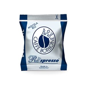 Caffe Borbone Compatible Nespresso 100 Espresso Pods, Blue Blend with Refined Taste, Powerful Character and Intense Aroma, Roasted and Freshly Packaged in Italy