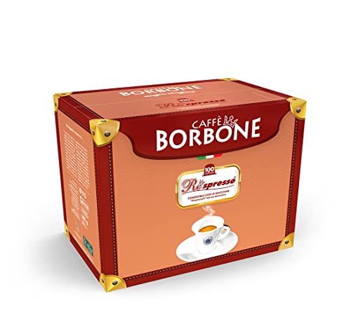 Caffe Borbone Compatible Nespresso 100 Espresso Pods, Blue Blend with Refined Taste, Powerful Character and Intense Aroma, Roasted and Freshly Packaged in Italy