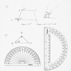 eBoot Plastic Protractor Protractor 180 Degrees, 4 Inch and 6 Inch, Clear, 2 Pieces