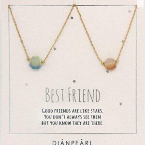 Best friend necklace, BFF Necklace, friendship necklace for 2, Gold dainty necklace, simulated gemstone necklace, valentines day