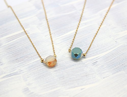 Best friend necklace, BFF Necklace, friendship necklace for 2, Gold dainty necklace, simulated gemstone necklace, valentines day