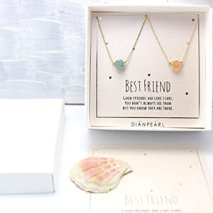 Best friend necklace, BFF Necklace, friendship necklace for 2, Gold dainty necklace, simulated gemstone necklace, valentines day