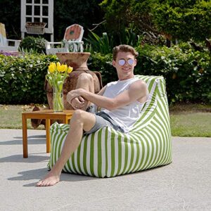 Jaxx Juniper Outdoor Bean Bag Patio Chair, Lime Stripes