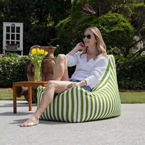 Jaxx Juniper Outdoor Bean Bag Patio Chair, Lime Stripes