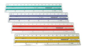 6 inch rulers | 15 cm rulers | transparent plastic ruler | pack of 12 of premium quality rulers | yellow, green, red and blue