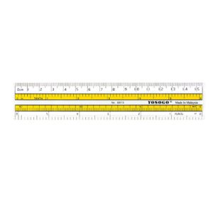 6 inch Rulers | 15 cm Rulers | Transparent Plastic Ruler | Pack of 12 of Premium Quality Rulers | Yellow, Green, Red and Blue