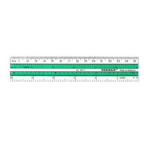 6 inch Rulers | 15 cm Rulers | Transparent Plastic Ruler | Pack of 12 of Premium Quality Rulers | Yellow, Green, Red and Blue