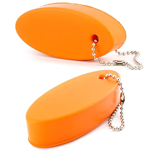 Cornucopia Orange Foam Floating Key Chain Key Floats (2 pack); Great Keychain for Boating,Fishing, Sailing and Outdoor Sports