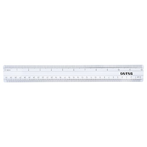 2 Pack Plastic Ruler Straight Ruler Measuring Tool 12 Inches (Clear, 31.4 x 3.8 x 0.3 cm)