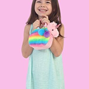 Aurora® Fashionable Fancy Pals™ Rainbow Unicorn™ Stuffed Animal - On-The-go Companions - Stylish Accessories - Multicolor 7 Inches