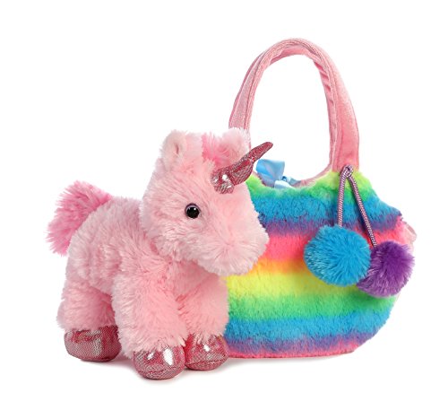 Aurora® Fashionable Fancy Pals™ Rainbow Unicorn™ Stuffed Animal - On-The-go Companions - Stylish Accessories - Multicolor 7 Inches