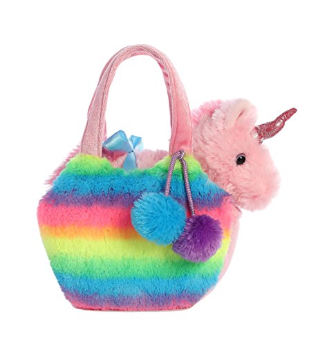 Aurora® Fashionable Fancy Pals™ Rainbow Unicorn™ Stuffed Animal - On-The-go Companions - Stylish Accessories - Multicolor 7 Inches