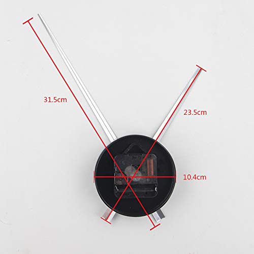 Timelike 3D Clock Hands, DIY Large Clock Hands Needles Wall Clocks 3D Home Art Decor Quartz Clock Mechanism Accessories (Black)