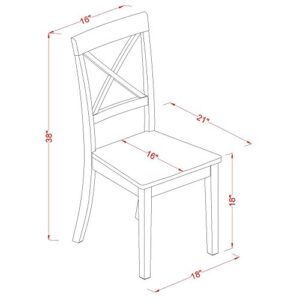 East West Furniture LGBO9-LWH-W 9 Piece Kitchen Table & Chairs Set Includes a Rectangle Table with Butterfly Leaf and 8 Dining Room Chairs, 42x84 Inch, Linen White