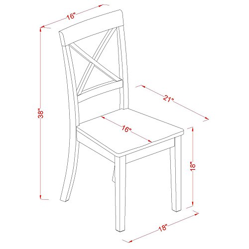 East West Furniture LGBO9-LWH-W 9 Piece Kitchen Table & Chairs Set Includes a Rectangle Table with Butterfly Leaf and 8 Dining Room Chairs, 42x84 Inch, Linen White