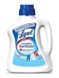 lysol laundry sanitizer additive, bacteria-causing laundry odor eliminator, 0% bleach laundry sanitizer, color, , multi 90 fl oz crisp linen