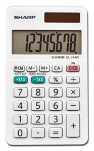 sharp el-244wb business calculator, white 2.125, 2.38 x 4.06 x 0.31 inches