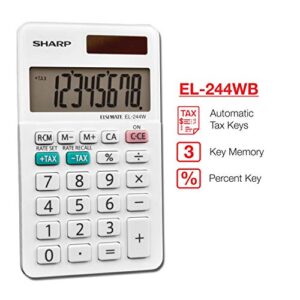 Sharp EL-244WB Business Calculator, White 2.125, 2.38 x 4.06 x 0.31 inches