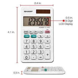 Sharp EL-244WB Business Calculator, White 2.125, 2.38 x 4.06 x 0.31 inches