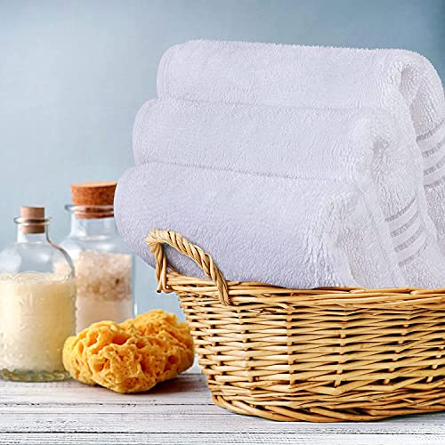 Utopia Towels 12 Pack Premium Wash Cloths Set (12 x 12 Inches) 100% Cotton Ring Spun, Highly Absorbent and Soft Feel Washcloths for Bathroom, Spa, Gym, and Face Towel (White)