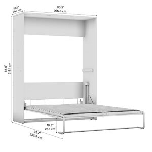 Bestar, Cielo Collection, Queen Murphy Bed with Built-in LED Lights (Bark Grey & White)