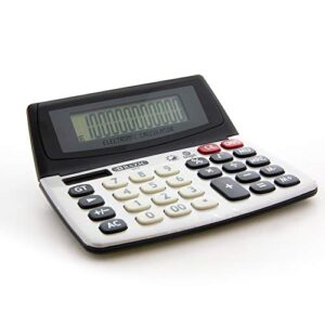 BAZIC 12-Digit Dual Power Desktop Calculator w/Adjustable Display, Solar & Battery, LCD Display, Standard Function Electronics Calculators, 1-Pack