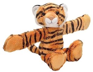 wild republic huggers, tiger plush toy, slap bracelet, stuffed animal, kids, 8 inches