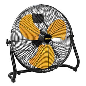 master 20 inch industrial high velocity floor fan - direct drive, all-metal construction with steel-coated safety grill, 3 speed settings (mac-20f)