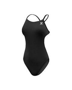 tyr women's standard durafast elite cutoutfit swimsuit, black, 34