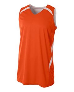 a4 sportswear orange/white youth large (blank) reversible jersey top