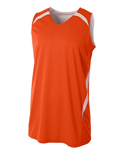 A4 Sportswear Orange/White Youth Large (Blank) Reversible Jersey Top