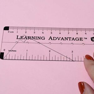 LEARNING ADVANTAGE-7752 Angle Measurement Ruler - Clear, Flexible and Adjustable Geometry Measuring Tool - Measure Angles to 360 Degrees and Lines to 12"