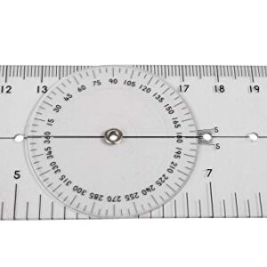 LEARNING ADVANTAGE-7752 Angle Measurement Ruler - Clear, Flexible and Adjustable Geometry Measuring Tool - Measure Angles to 360 Degrees and Lines to 12"
