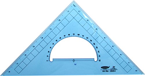 Pack of 2 Large Transparent Triangle Ruler Set Square: 12 Inch- 30/60 Degree & 9 inch 45/90 Degree | Essential for School and Work use (Inch Scale)