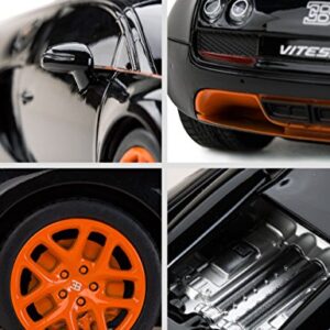 RASTAR RC Car | 1:24 Bugatti Veyron 16.4 Grand Sport Vitesse Radio Remote Control Racing Toy Car Model Vehicle, Black/Orange