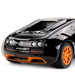 RASTAR RC Car | 1:24 Bugatti Veyron 16.4 Grand Sport Vitesse Radio Remote Control Racing Toy Car Model Vehicle, Black/Orange