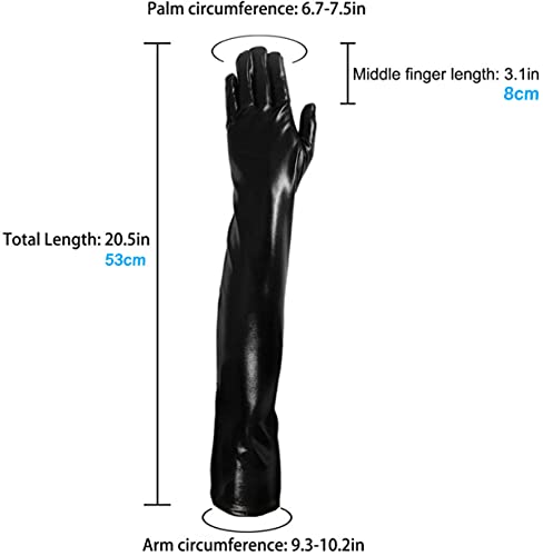 LOVARTS BEAUTY Long Women Opera Party Flapper Evening Satin Gloves Stretchy Adult Size Elbow Length 21in/53cm (Black-54cm/21in)