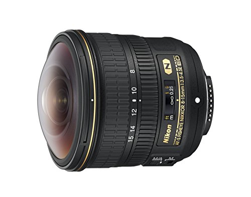 Nikon AF-S FISHEYE NIKKOR 8-15mm f/3.5-4.5E ED F/4.5-29 Fixed Zoom Camera Lens, Black