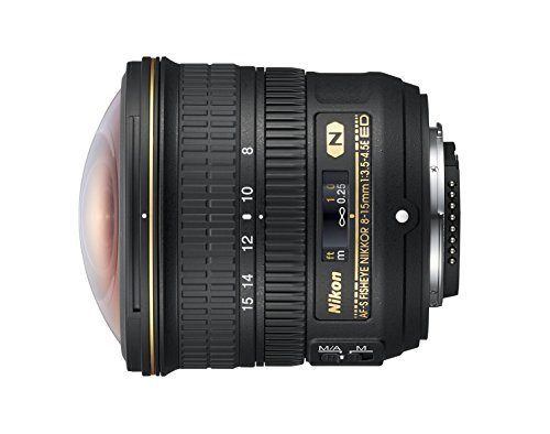 Nikon AF-S FISHEYE NIKKOR 8-15mm f/3.5-4.5E ED F/4.5-29 Fixed Zoom Camera Lens, Black