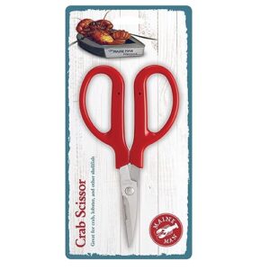 Maine Man Crab Seafood Scissors, Japanese Stainless Steel Blades, 6.25-Inches x 3.25-Inches