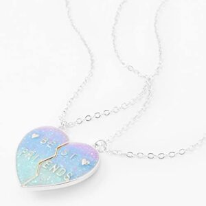 Claire's Best Friends Purple Glitter Ombre Split Heart Necklaces - 2 Pack