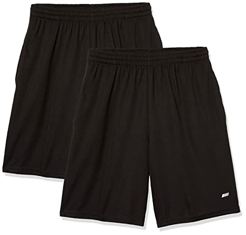 Amazon Essentials Men's Performance Tech Loose-Fit Shorts (Available in Big & Tall), Pack of 2, Black, X-Large