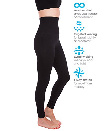 Homma Activewear Thick High Waist Tummy Compression Pants Slimming Body Yoga Leggings Postpartum Pants Black S