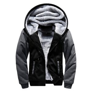 manluodanni men's casual hooed hoodies thick wool warm winter jacket coats black xxxl