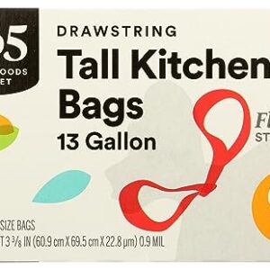 365 by Whole Foods Market, Bag Kitchen Tall Drawsting Flextra 13 Gallon, 60 Count